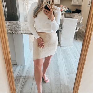 Free people tan knit skirt